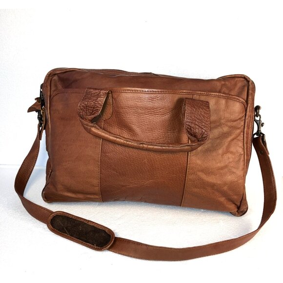 Men's Leather Crossbody Bag Vintage Shoulder Bag Casual Medium Messenger Pack - Picture 1 of 9